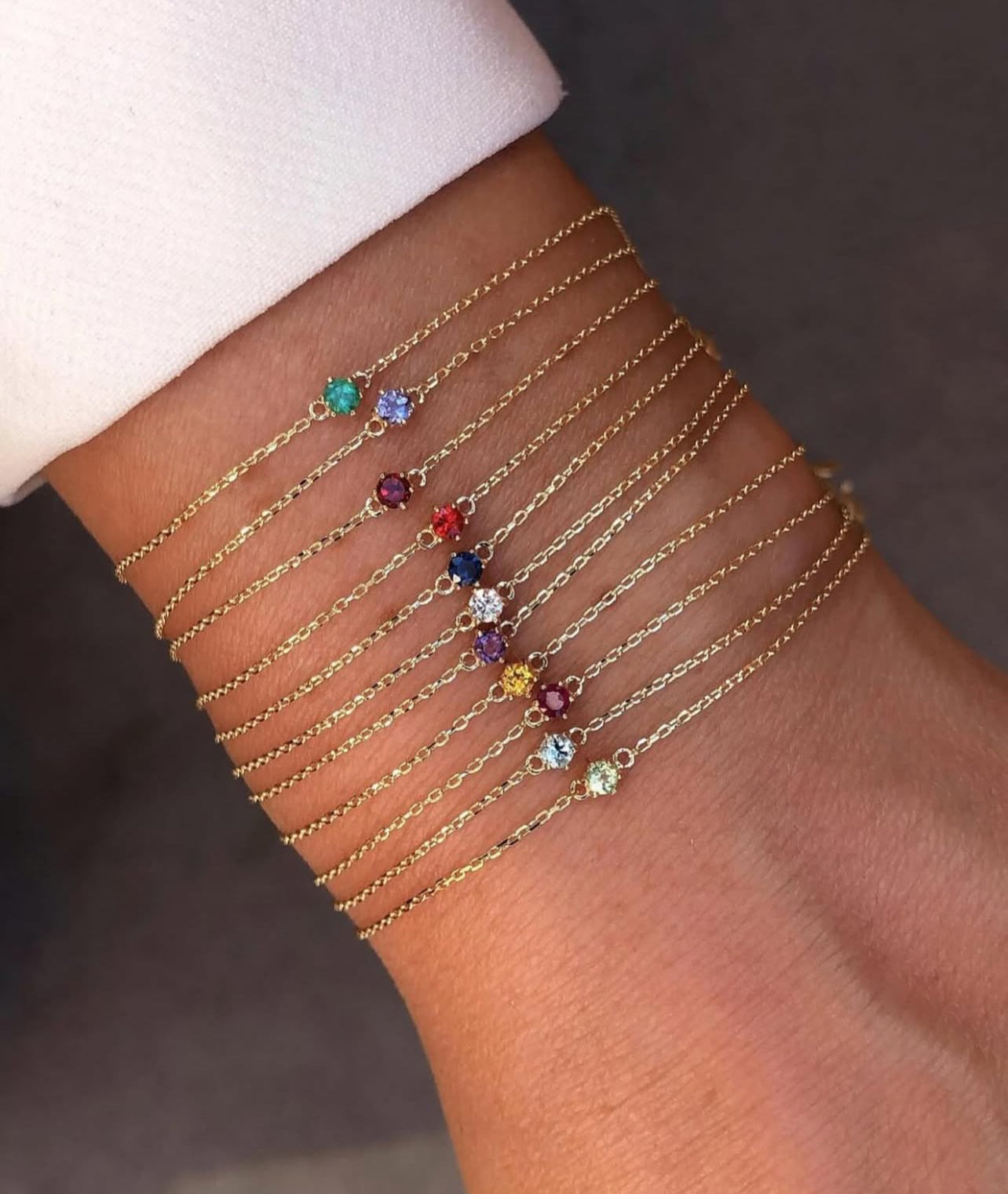 Tiny zircon colors bracelet